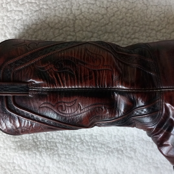 Lucchese San Antonio 8106 Vintage Dark Cherry Womens Cowboy Boots 9B - Picture 2 of 14